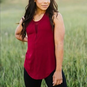 🌙Cranberry Effortless Tank-long